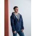 Толстовка мужская STAN с капюшоном на молнии сэндвич 320, 18, Тёмно-синий меланж