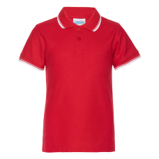 Рубашка поло детская STAN с окантовкой хлопок/полиэстер 185, 04TJ, Красный