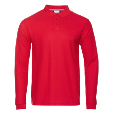 Рубашка поло мужская STAN длинный рукав хлопок/полиэстер 185, 104S, Красный